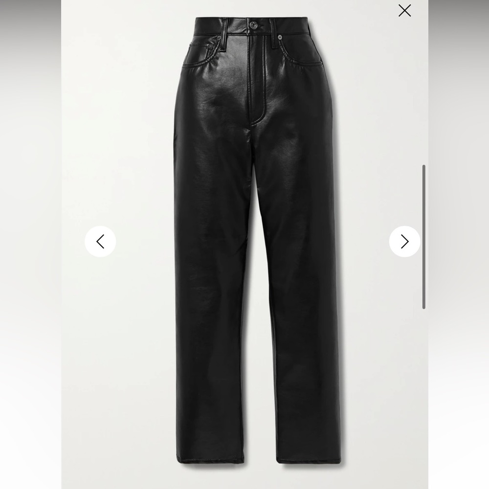 Agolde 90’s Pinch Waist Leather Blend Straight Leg Pants